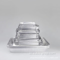 Silverrektangulär aluminiumfoliebehållare